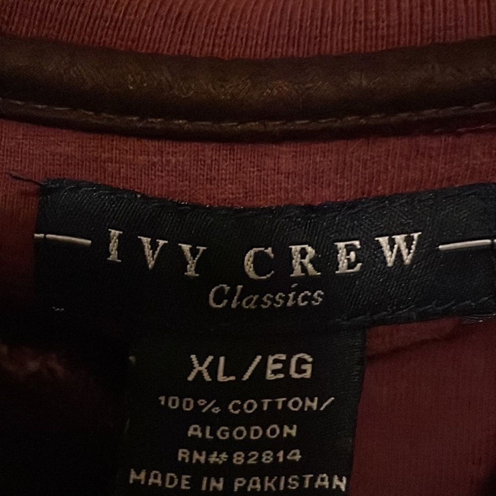 Ivy Crew Classics Mens XL Long Sleeve Henley Shirt Burgundy Maroon Cotton - Picture 4 of 4